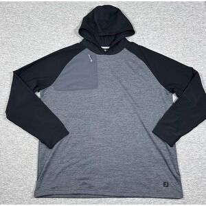 FootJoy Hoodie Mens 2XL Gray Black Thermoseries Grid Lined Performance Golf